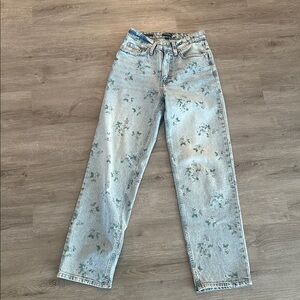 Wild Fable Light Blue Floral Jeans size zero